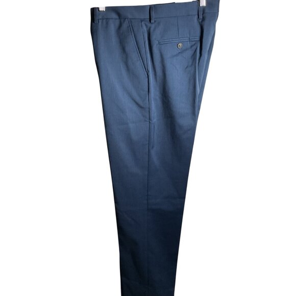 Stafford Mens Super Suit Stretch Dress Pants Trousers Blue 34x34 Classic Wool Bl - Picture 4 of 6